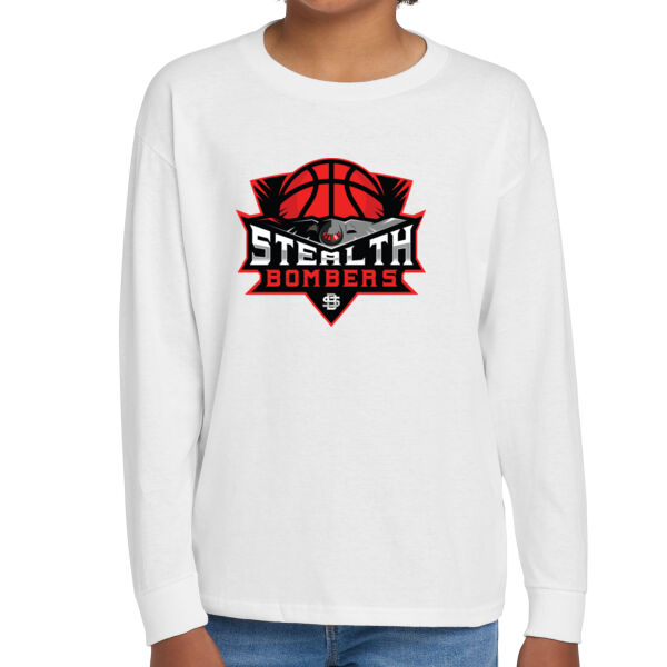 Stealth Bombers Basketball Youth Heavy Cotton 100% Cotton Long Sleeve T Shirt Thumbnail